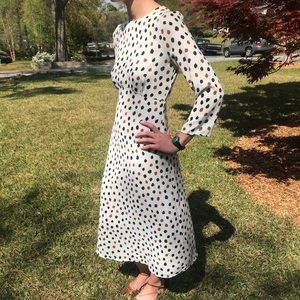 Polka dot backless dress